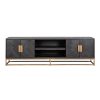 TV-dressoir Blackbone brass 4-deuren 200 (Black rustic) Richmond Interiors - Afbeelding 4