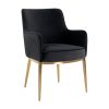 Stoel Breeze Antracite velvet / brushed gold fire retardant (FR-Quartz 801 Antraciet) Richmond Interiors