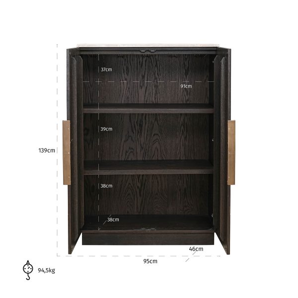 Wandkast Claremont 2-deurs (Brown) Richmond Interiors - Afbeelding 5